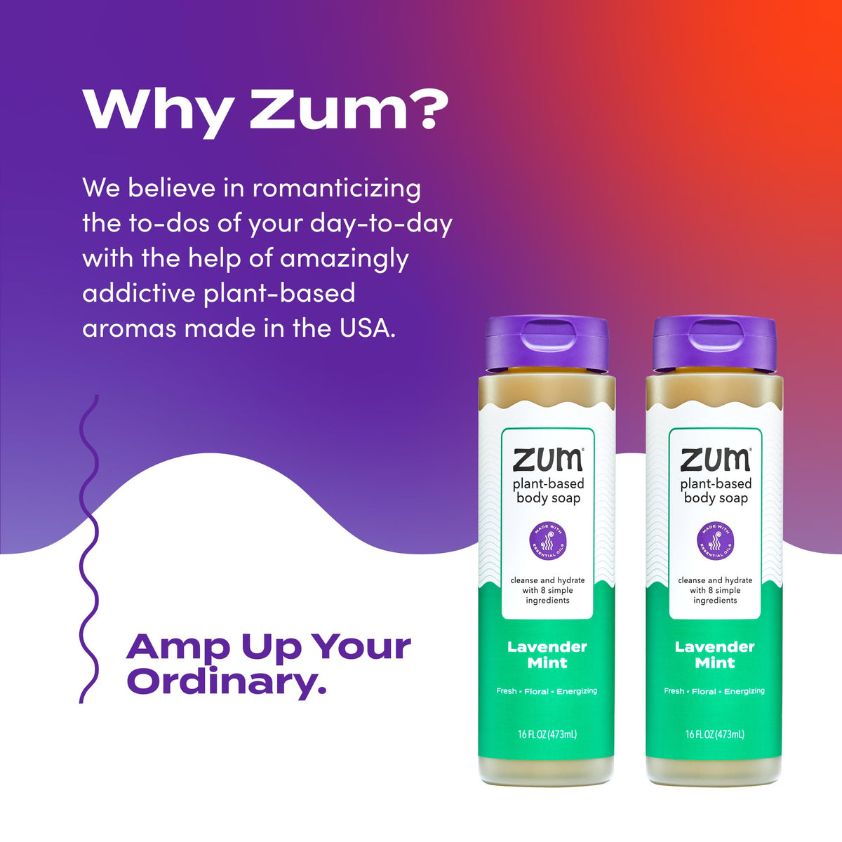 Zum bottle next to everyday objects showing 16 fl oz scale and value