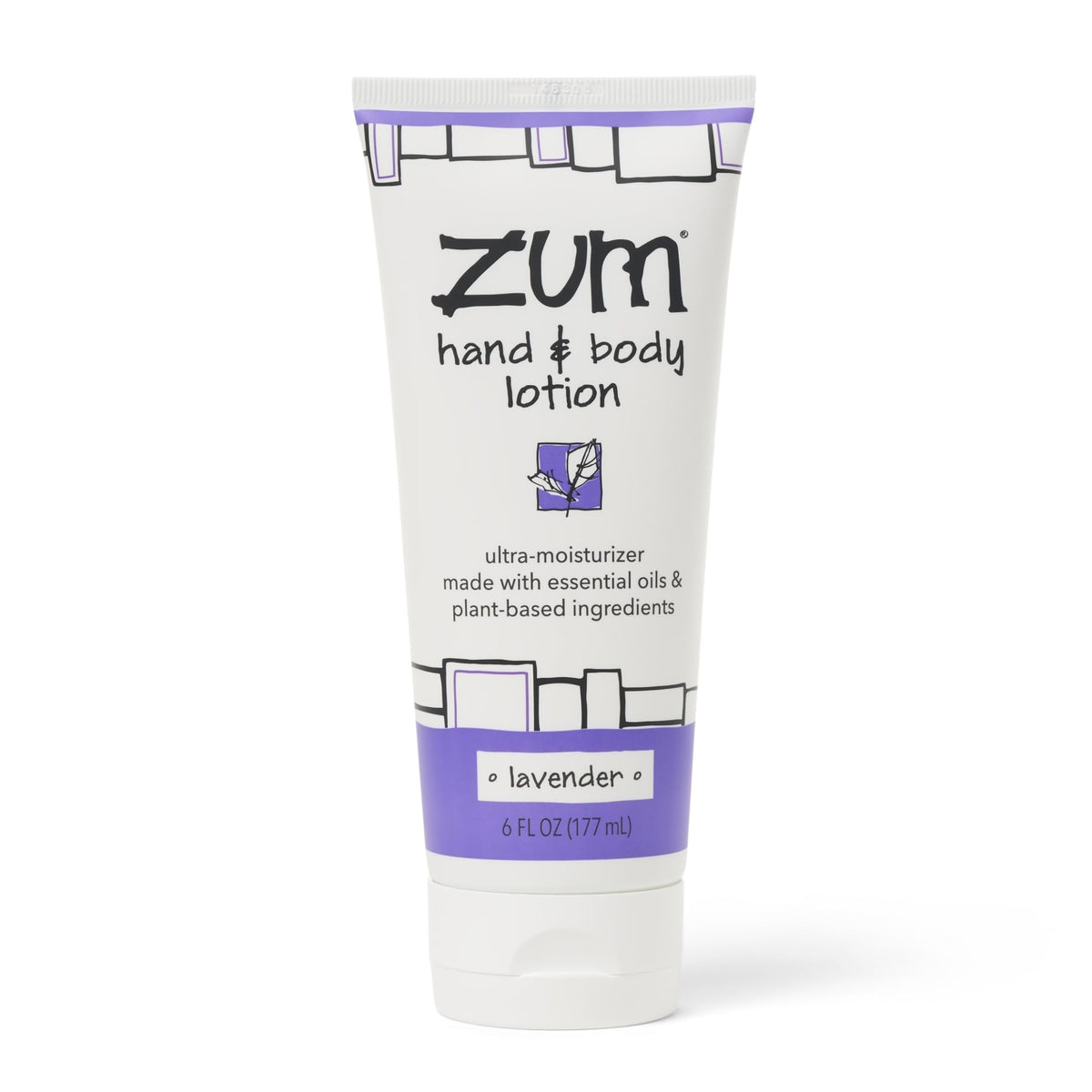 Zum bottle front label showing lavender scent and benefits