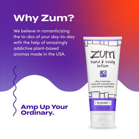 Key natural ingredients beside Zum bottle highlighting clarity