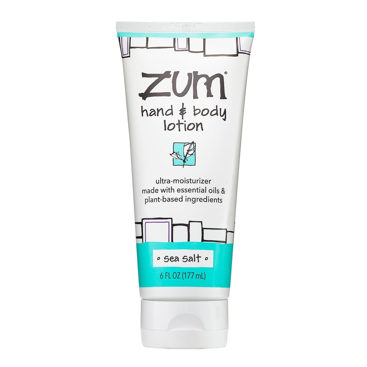 Zum front view of Sea Salt bottle showing sleek packaging and travel benefit