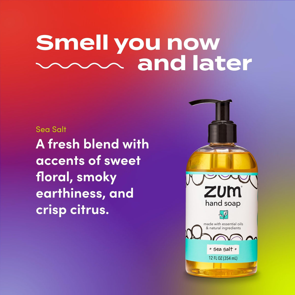 Zum label close-up highlighting natural ingredients and origin