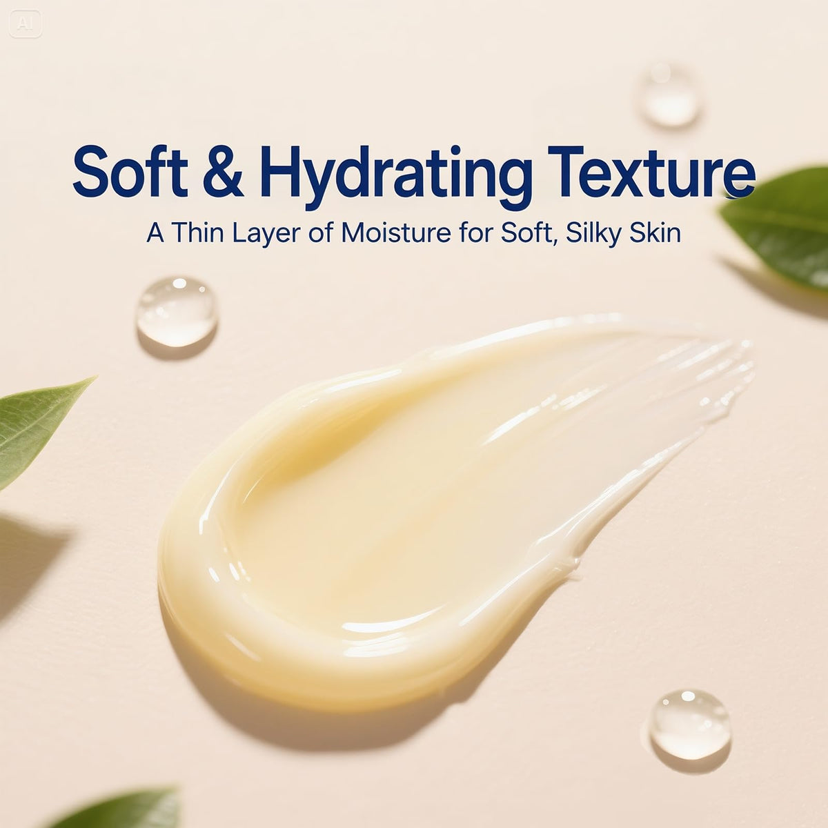 Close-up of ZyraGloz cream texture on skin, showing smooth absorption benefit