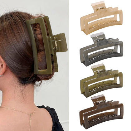 ZYTJ front view of 4-pack clear jelly clips shows colors and size for versatile styling