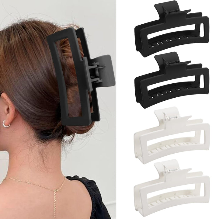 ZYTJ matte black and white clips front view showing sleek design and secure hold