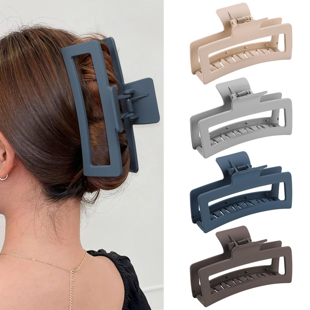 ZYTJ front view of XL claw clip showing strong jaw and matte finish for secure hold