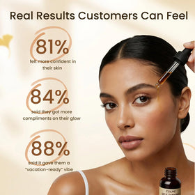 zzilme applying drops to arm showing gradual natural body tan