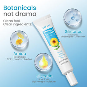 ZZILME being applied under eye to delicate skin, supports smooth layering