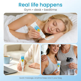 ZZILME cream inside compact pouch for travel, illustrates portability and protection