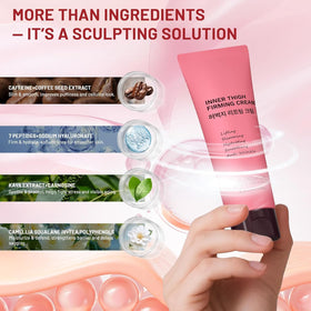 ZZILME applied to inner thigh demonstrating smoothing and firming effect