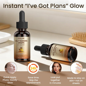 zzilme bottle next to common items showing compact 1.0 fl oz portability