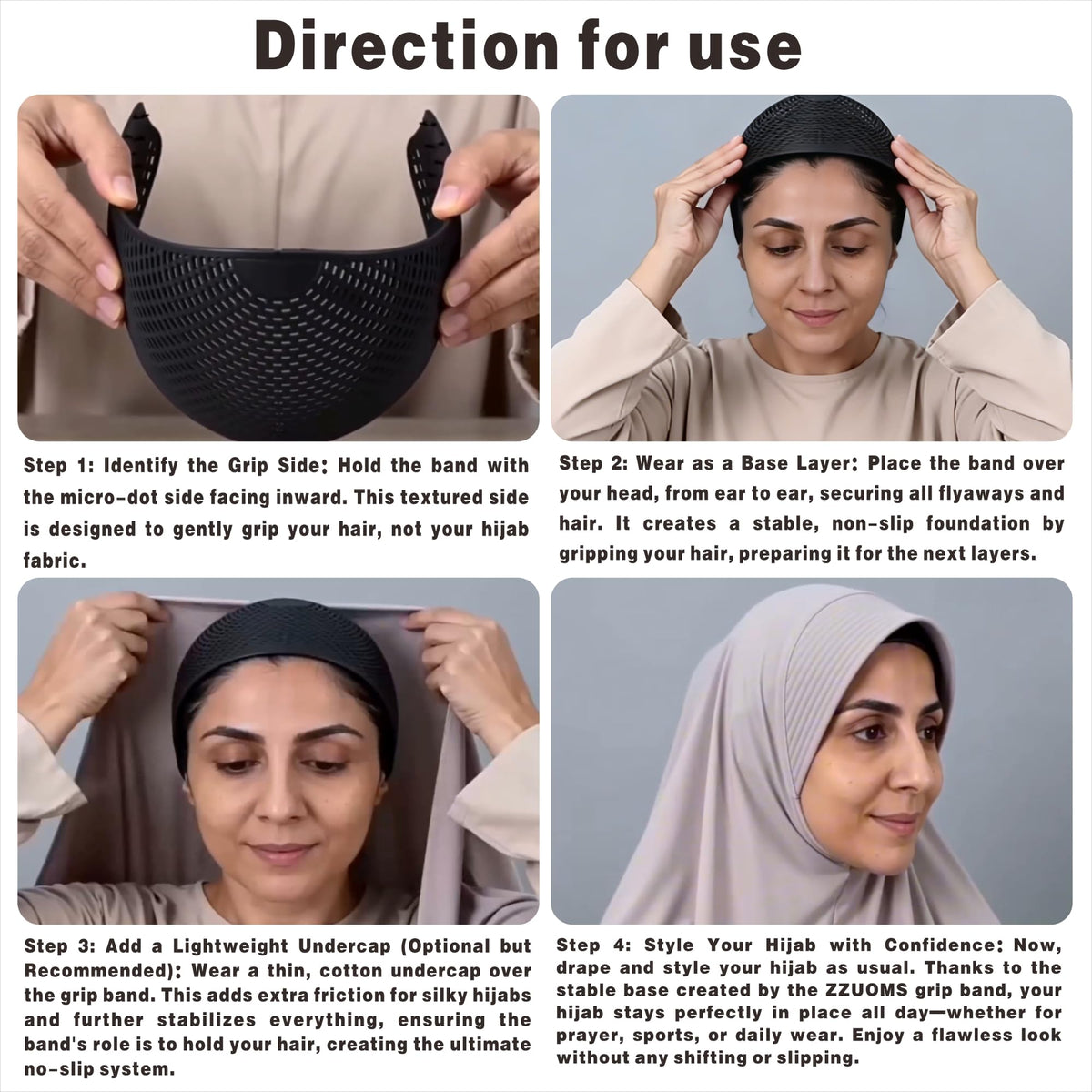 ZZUOMS close-up of micro-dot inner surface capturing baby hairs for secure hold